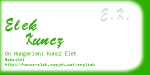 elek kuncz business card